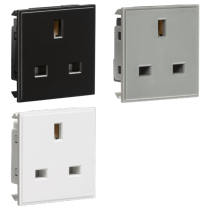 13A Single Gang Unswitched Socket Euro Module Knightsbridge