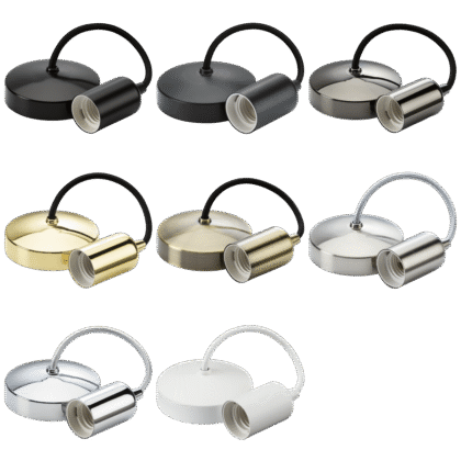E27 ES Contemporary Ceiling Rose Pendant Light Fitting Lamp Bulb Holder