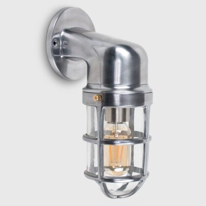 Polished Aluminium Nautical Outdoor Wall Light 60W E27