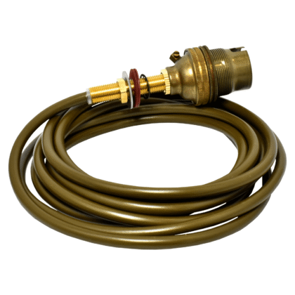 Old English Pre-Wired Table Lamp Rewire Kit 2.5m Gold Flex Inline Switch