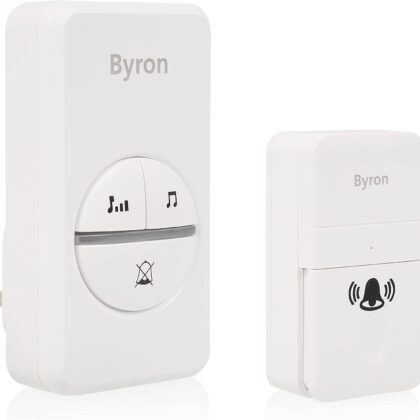 Plug In Wireless Kinetic Door Bell Chime Kit Byron DBY-23442BS