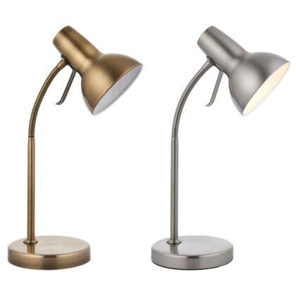 Modern Adjustable Flexible Neck Steel Desk Lamp with USB Charging Port 7W GU10