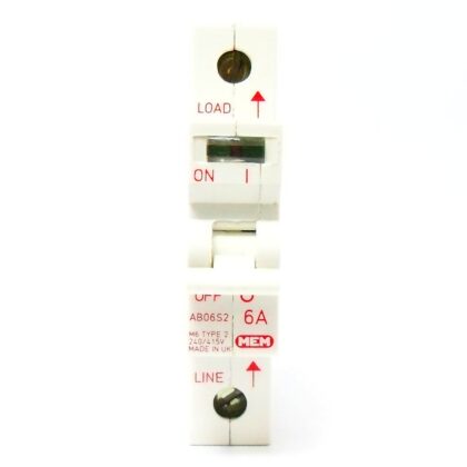 MEM 6A Type 2 Single Pole MCB M6 AB06S2