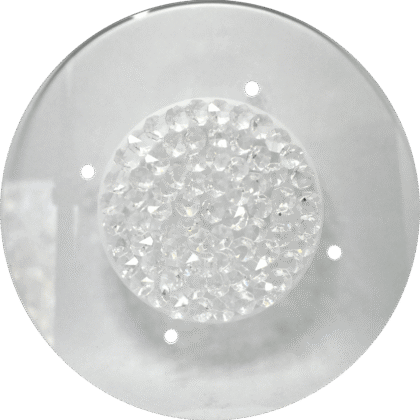 Flat Glass Crystal Light Fitting Panel 244mm Diameter