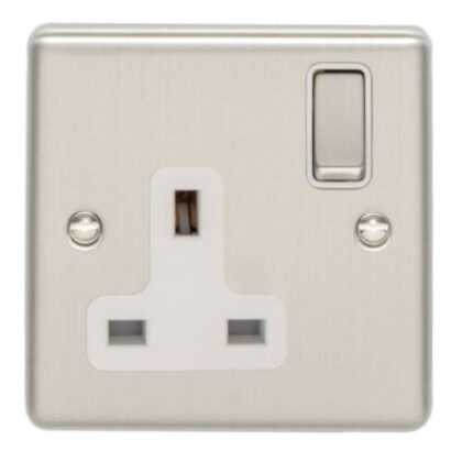 Eurolite 1 Gang 13A DP Switched Socket Satin Range White Trim – EN1SO SSW 2 pack