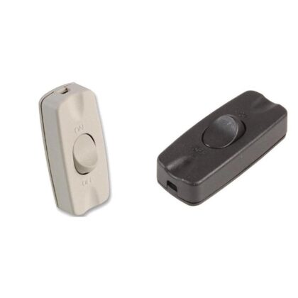 INLINE SWITCH 2A BLACK WHITE  FOR TABLE STANDARD LAMP CORD ROCKER ELECTRIC LIGHT