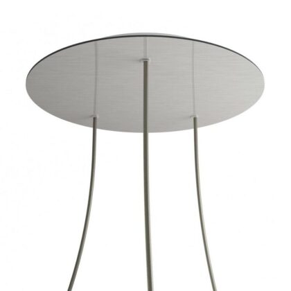 400mm 3 Hole Flush Ceiling Rose Satin Steel