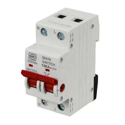 MK Sentry H5500S 100A 230V 2 Module Main Switch Disconnector Double Pole for MK