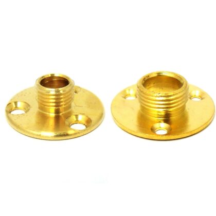 Brass Backplate for Bulb Holders 10mm & 1/2" Thread Wood Turning Lamp x2