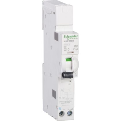 Schneider Electric IKQE 10A 13mA Type C Single Pole RCBO SEE110C03