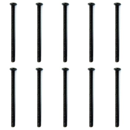PACK OF TEN BLACK NICKEL SOCKET/SWITCH PLATE SCREWS ELECTRICAL 50 MM