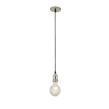 1.5m E27 Vintage Retro Ceiling Rose Pendant Light Fitting Lamp Chrome