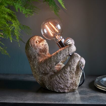 Table Light Silver Usain Sloth Vintage Endon