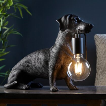 Dachshund Table Lamp - Matt Black