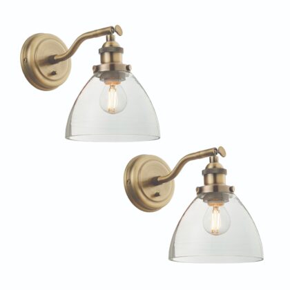 Modern Wall Light - Twin Pack - Glass shade