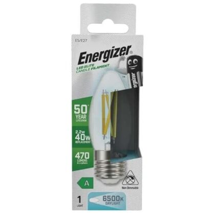 Energizer LED Candle Filament Light Bulb 2.2W = 40W E27 ES Daylight 6500K
