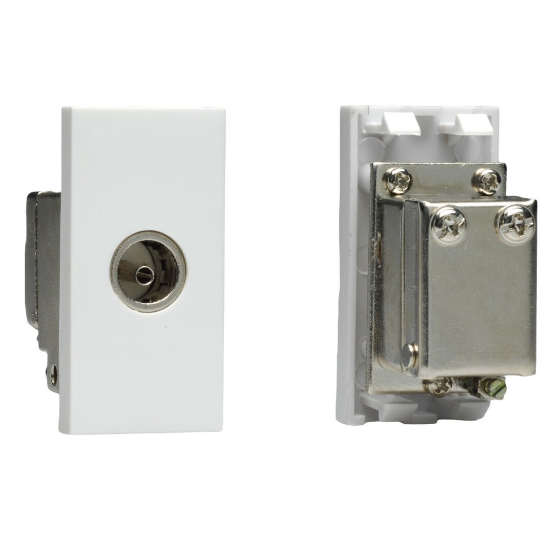 Proception Screened Socket Female Screened Coaxial TV Socket Euro Data Module 25x50mm Varilight ...