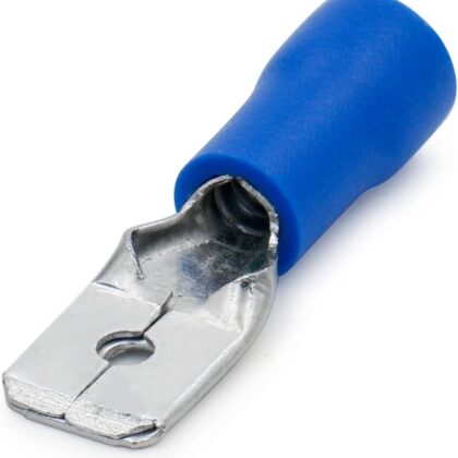 Blue Insulated Male Crimp Spade Terminal Connector 16-14 AWG Pack of 10
