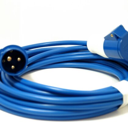 Caravan Generator Boat Hook Up Lead 16A 3 Pin 2P+E Plug to 16A 2P+E Connector
