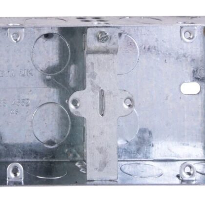 Dual Back Box Metal 35mm Deep - Flush Mounted Box of 5 Deta