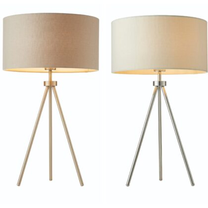 Tripod Table Lamp with Shade 60W E27 Endon