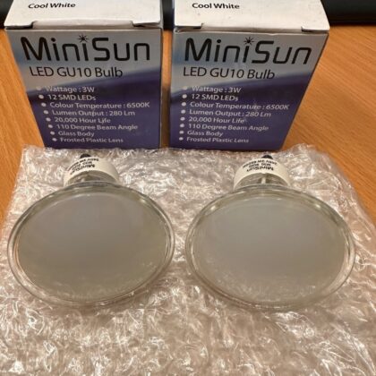 3W GU10 LED Bulb 6500k D/L x 2 pack