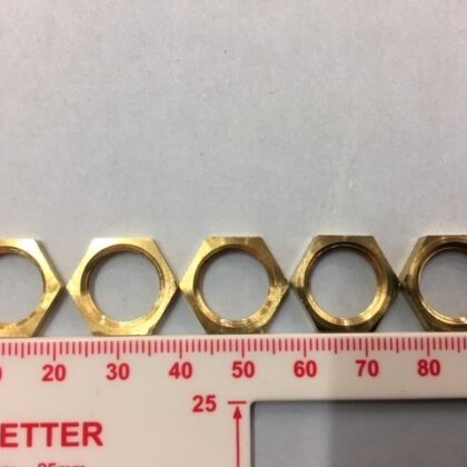 BRASS HEX LOCK NUTS FOR LIGHTING/LAMP HOLDERS PACK OF 5 1/2" X 5/8"