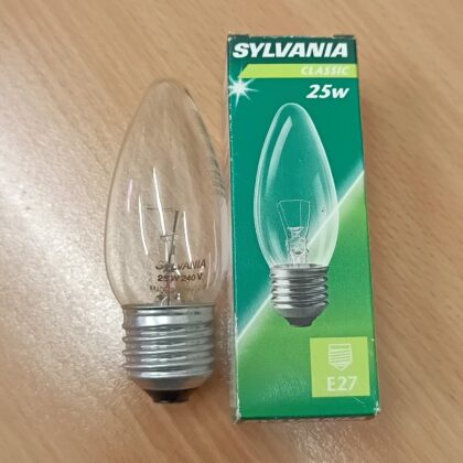 Incandescent Candle Light Bulb 25W E27 ES Sylvania Pack of 4