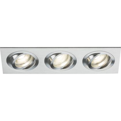 Square Tilt Architectural Triple Ceiling Downlight Fitting 10W GU10 Chrome