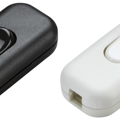 Inline Cord 3 Core Switch 6A 230V DP Black or White Knightsbridge