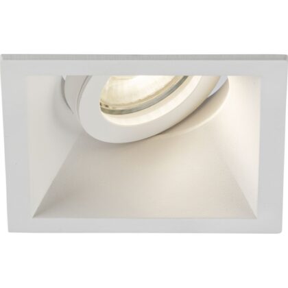 Square Tilt Anti Glare Ceiling Downlight Fitting 10W GU10 White Knightsbridge
