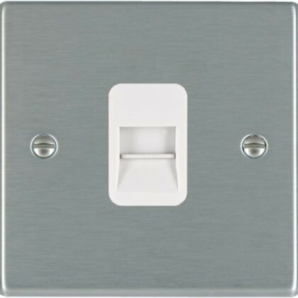 Single Gang Master Telephone Socket Satin Steel Hamilton 74TCMWH