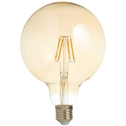 LED Dimmable 125mm Globe Filament Light Bulb 6W E27 2700K Warm White