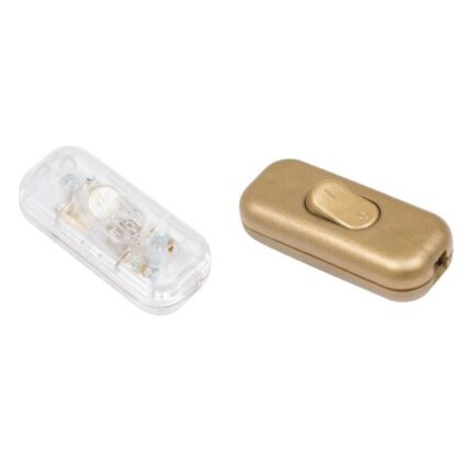 Inline Cord Switch 2A 250V Gold or Clear
