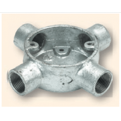 Niglon 20mm 4 Way Intersection Galvanised Conduit Box CB420G