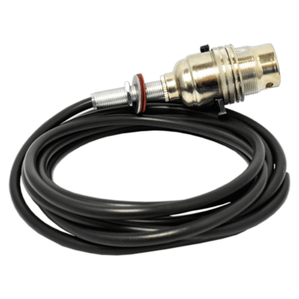 Matt Nickel Pre-Wired Switched Table Lamp Rewire Kit 2.5m Black Flex