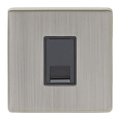Eurolite Ecsn1Slb 1 Gang Slave Telephone Socket Concealed Satin Nickel
