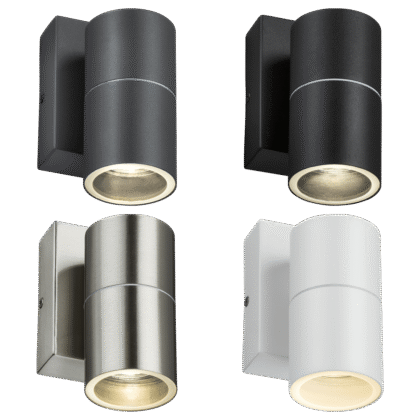 Compact Single Outdoor Wall Light with Dusk Till Dawn Photocell Sensor 20W GU10