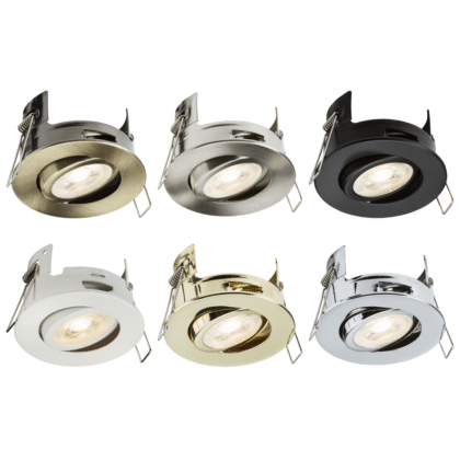 Fire Rated Recessed Tilt Ceiling Downlight Spot Light Open Back GU10 IP20