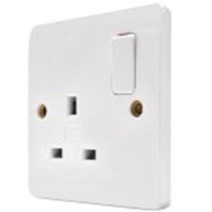 13A Double Pole Switched Socket, 1 Gang, White, Logic Plus Range SS145