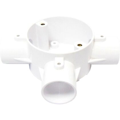 3 Way Tee Box for 25mm Electrical Conduit White Schneider Mita