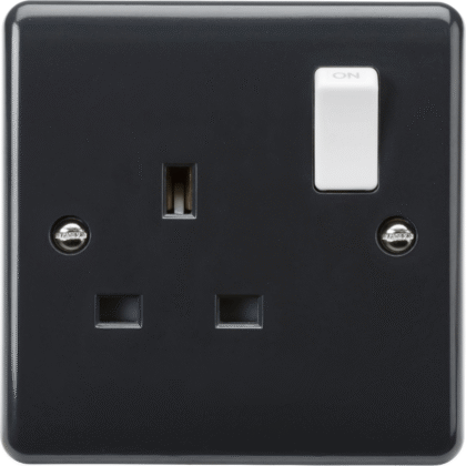 13A Single Gang DP Switched Plug Socket Part M Compliant Anthracite