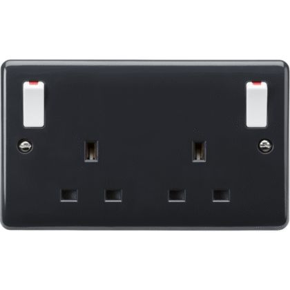 13A Double Gang DP Switched Plug Socket Part M Compliant Anthracite