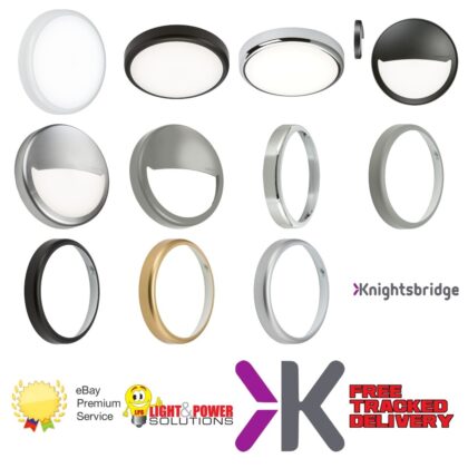 LED Round Wall or Ceiling Bulkhead Light 14W CCT Adjustable IP65 Knightsbridge