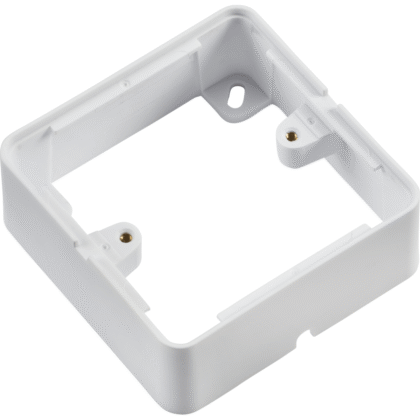 32mm Single Gang White Surface Box for Screwless and Flat Plate Knightsbridge
