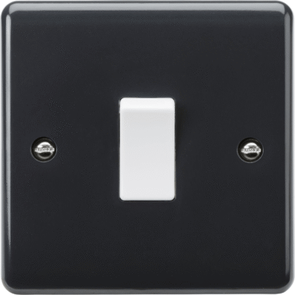 10AX Single Gang 2 Way Plate Switch Part M Compliant Anthracite