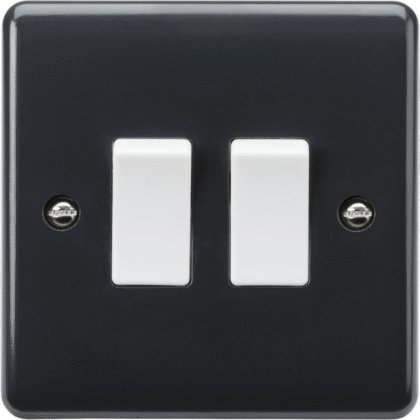 10AX Double Gang 2 Way Plate Switch Part M Compliant Anthracite