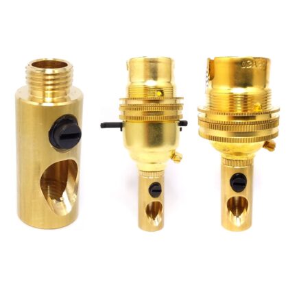 Brass Side Entry Cord Grip 10mm Table Lamp Bulb Holder Cable