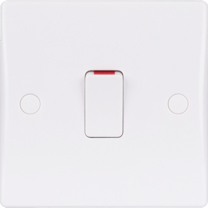 20A Single Gang DP Switch, Screw Covers White GET Schneider Ultimate GU2010 2 PK