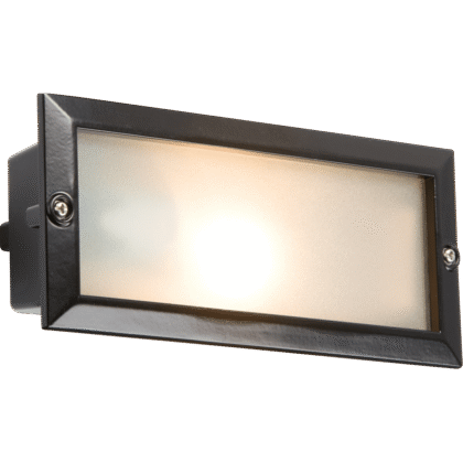 Outdoor Recessed Brick Wall Light 40W E27 Black Knightsbridge BL01BK